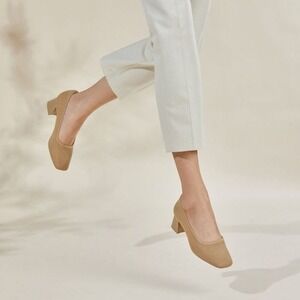 VIVAIA Square-Toe Chunky‎ Heels color Nude Peach size EU/39.5 US/8.5